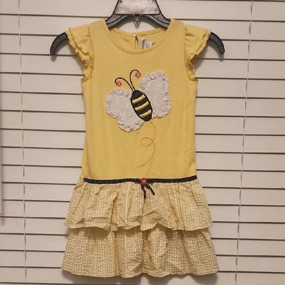 (3 ITEMS FOR $25) Youngland Yellow Dress with Butterfly Design Size 6